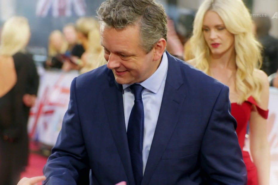 Michael Sheen and Anna Lundberg on the red carpet.